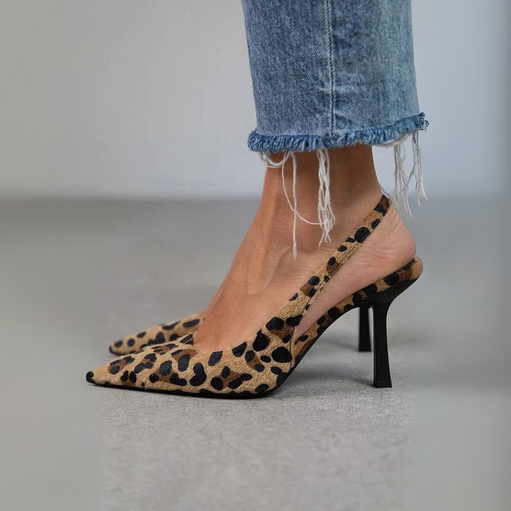 Marjorie | Leopard Print Slingback Heels