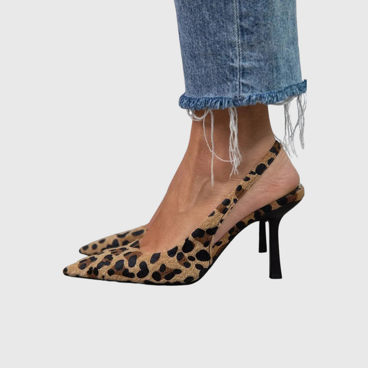 Marjorie | Leopard Print Slingback Heels